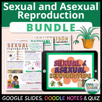Preview of Sexual and Asexual Reproduction Bundle - Google Slides, Doodle Notes and Quiz
