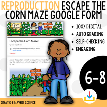 Preview of Sexual and Asexual Reproduction Escape the Corn Maze Google Form Activity