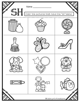 sh digraph color the sh pictures by kathryns kreations tpt