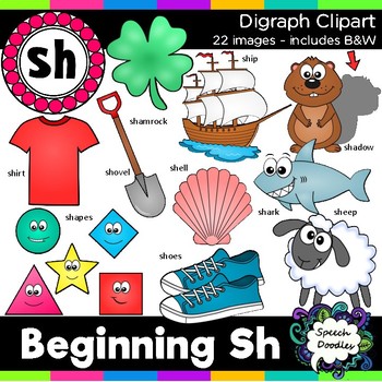Preview of Sh Clipart - Beginning Digraph - sh, 20 images! For Personal and Commercial Use