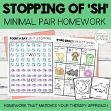 Sh Sound | Stopping Minimal Pairs Homework | Speech Therapy
