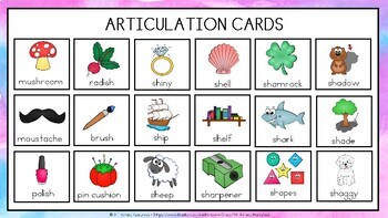 Sh Sounds - Articulation Cards with Visual Cues - Speech Therapy - All  Positions