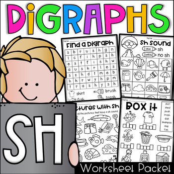 Sh Worksheet Packet - Digraphs Worksheets by My Teaching Pal | TpT