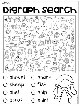 sh worksheet packet digraphs worksheets by my teaching pal tpt