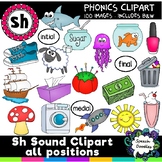Sh sound clipart all positions - 100 images! For personal 