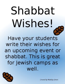 Preview of Shabbat Wishes (customizable slides)
