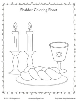 shabbat candles coloring pages