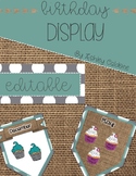 Shabby Chic Cupcake Classroom Birthday Display- Turquoise,