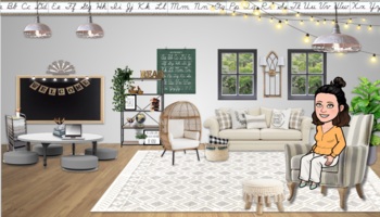 Preview of Shabby Chic Farmhouse Bitmoji Digital Classroom