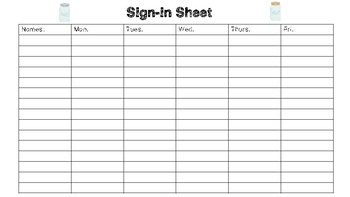 Preview of Shabby Chic/Farmhouse Themed Sign-in and Sign-out Sheet