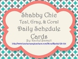 Shabby Chic (Teal, Gray & Coral) Daily Schedule Cards *Editable