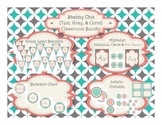 Shabby Chic (Teal, Gray & Coral) Themed Classroom Superpack