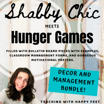 Preview of Editable Classroom Decor/ Management Package- Shabby Chic meets Hunger Games!