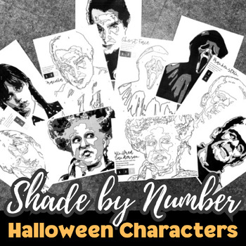 Preview of Shade By Number Art Activity, Fall/HALLOWEEN Edition, Early Finisher/Sub Lessons