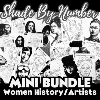 Preview of Shade By Number Art MINI Bundle, Women´s History, Art History, Sub Lessons