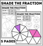 Shade The Fractions | Color By Fraction | Worksheets | 5 P