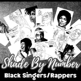 Shade by Number Art Activity, Black Singers/Rappers, Early