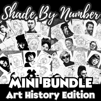 Preview of Shade by Number Art MINI BUNDLE, Famous Artists, Early Finisher/Sub Activity