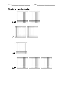 Preview of Shade in the Decimal