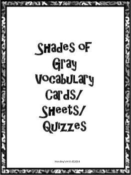 Preview of Shades Of Gray Vocabulary