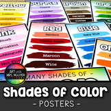 Descriptive Shades of Color Art Posters (Paint Line Design)