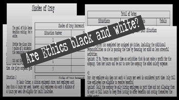 Preview of Business/Accounting - Shades of Gray Ethics Whole Class/Group Activity