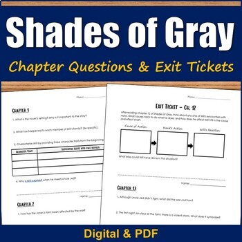 Preview of Shades of Gray Novel Chapter Questions - PDF & Digital