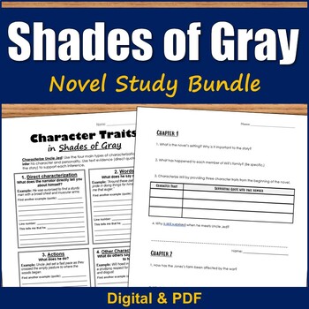 Preview of Shades of Gray Novel Study Bundle - PDF & Digital