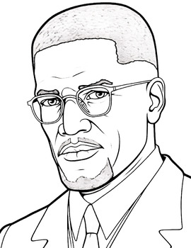 Malcolm X Coloring Pages Sketch Coloring Page