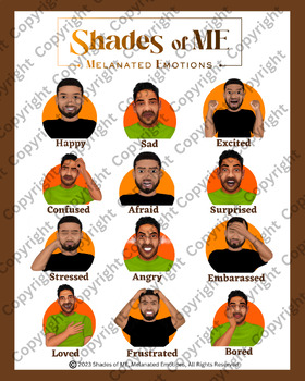 Preview of Shades of ME - Feelings Chart - Men of Color (English)