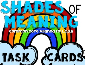 Preview of Shades of Meaning Task Cards