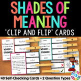 Shades of Meaning Activity Synonyms Adjectives Verbs Task 