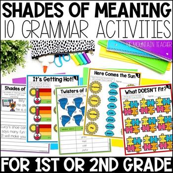 Preview of Shades of Meaning Activities, Grammar Worksheets and Anchor Charts