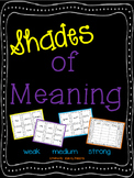 Shades of Meaning Adjective and Related Verbs Synonyms Activity
