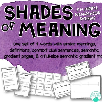 Vocabulary Gradient Posters Synonyms Shades of Meaning Word Choice