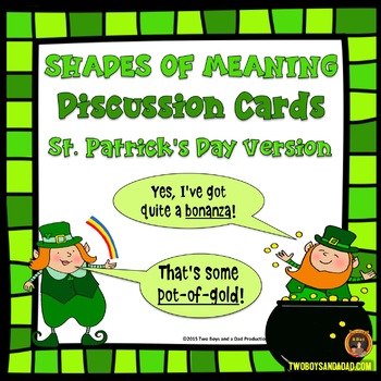 Preview of Shades of Meaning Discussion Cards St. Patrick's Day Version