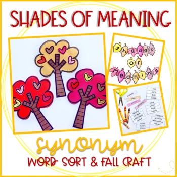 Preview of Shades of Meaning Fall Writing Craft and Synonym Word Sort