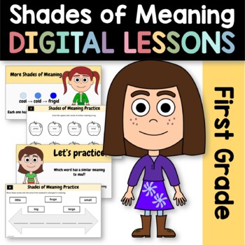 Preview of Shades of Meaning First Grade Interactive Google Slides | Daily Grammar Practice