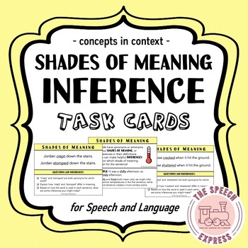 Preview of Shades of Meaning Inference Task Cards for Speech and Language