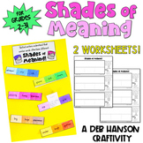 Shades of Meaning Worksheets and Craftivity for 2nd and 3rd Grade