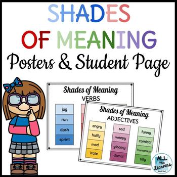 Preview of Shades of Meaning Posters & Student Page (Common Core Aligned)