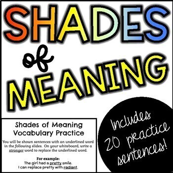 Preview of Shades of Meaning Practice