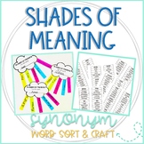 Shades of Meaning Rainbow Writing Craft and Synonym Word Sort