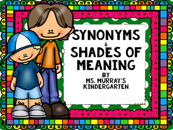 Preview of Shades of Meaning Synonyms Pack