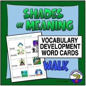 Preview of Shades of Meaning Verb Cards WALK Synonyms