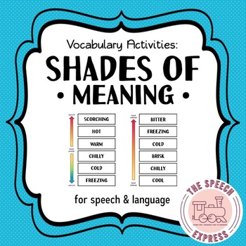 Preview of Shades of Meaning Vocabulary Activity for Speech and Language