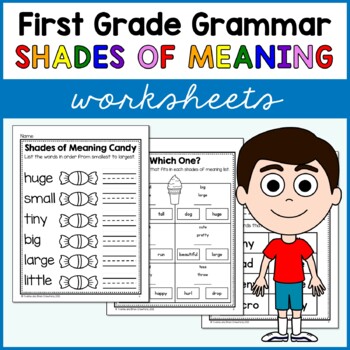 Preview of Shades of Meaning Worksheets First Grade Grammar No Prep Printables