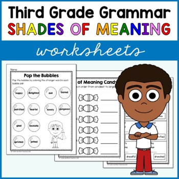 Preview of Shades of Meaning Worksheets Third Grade Grammar No Prep Printables