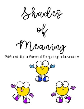 Preview of Shades of Meaning pdf and google classroom