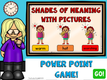 Preview of Shades of Meaning with Pictures Adjective and Adverbs PowerPoint Game